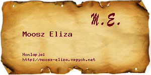 Moosz Eliza névjegykártya